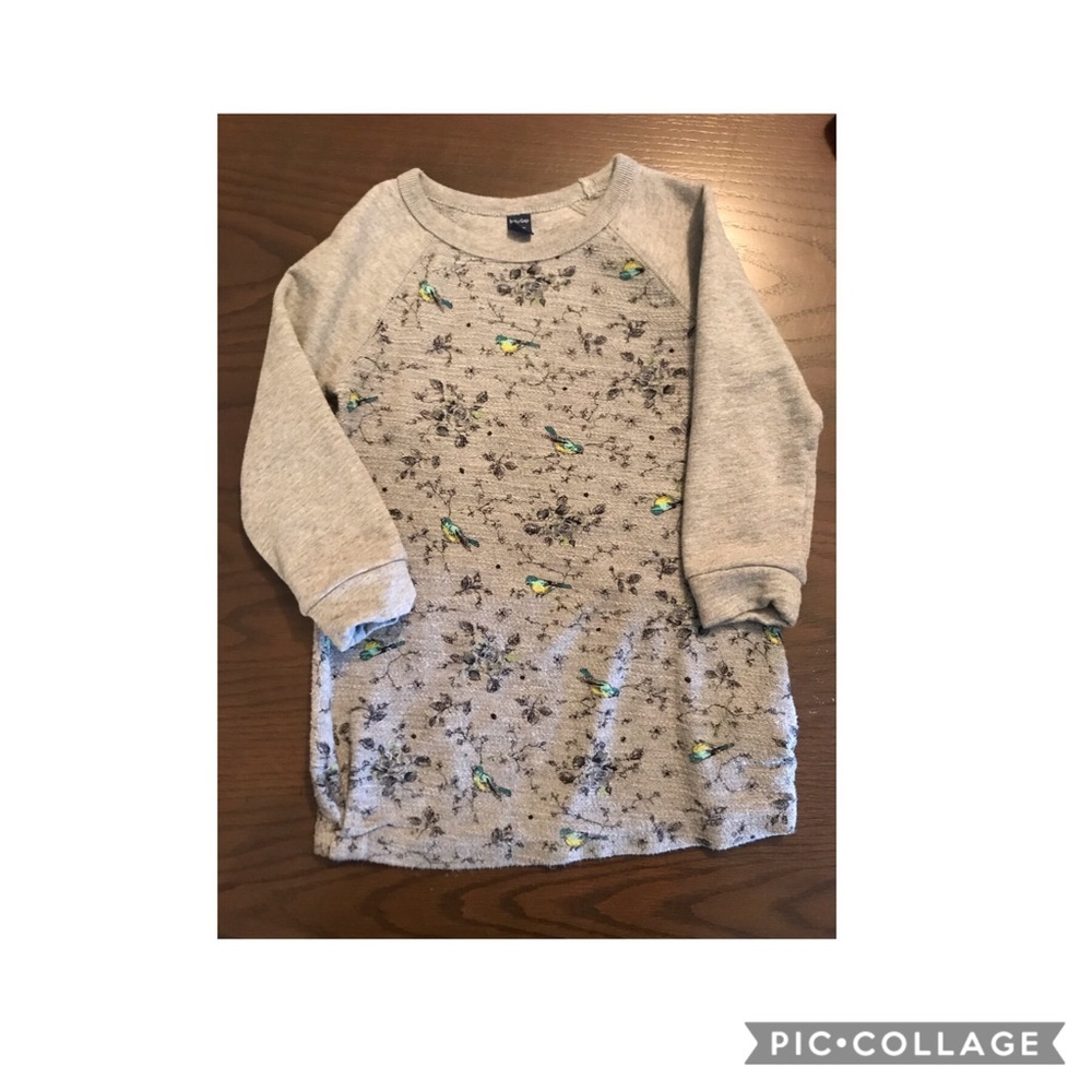 Baby gap sweater dress with little bird print